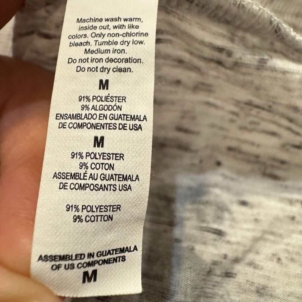 Women's Size MEDIUM Graphic Tank Top Virgin Islands Marble Gray White Palm Beach - Picture 3 of 3